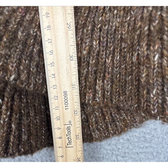 CAbi Sweater Womens One Size Brown Ruffle Hem Marled Knit Cape Cardigan Poncho - Picture 5 of 5